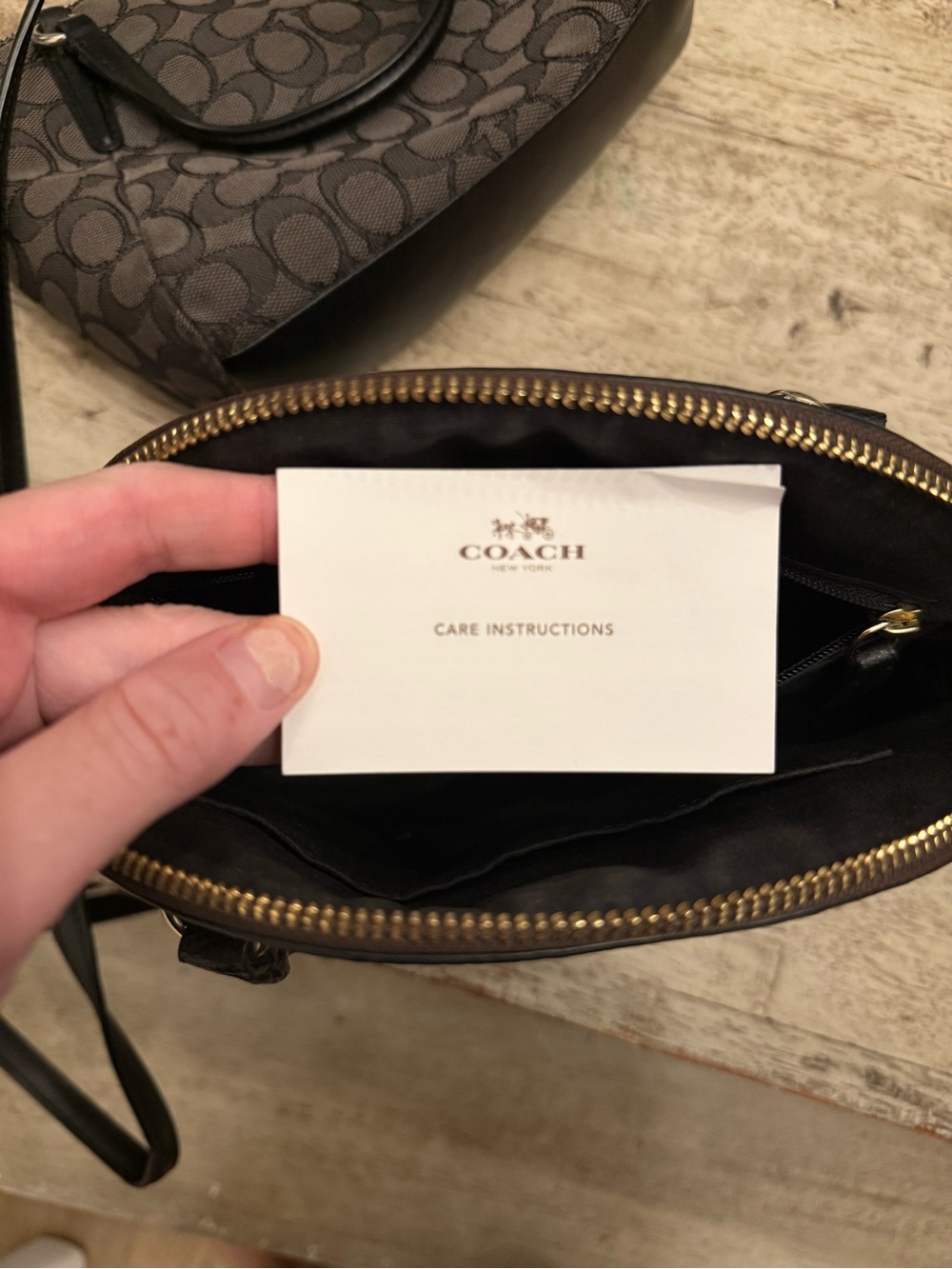 Coach Brown and Black Signature Dome Satchel with Gold Hardware - Picture 5 of 6